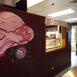 a pink ice cream cone