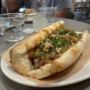 Roasted Eggplant and Raisin Sandwich