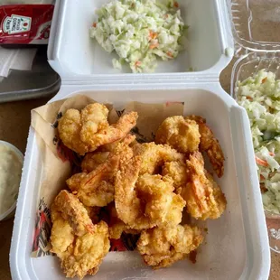 Shrimp Basket. Sub fries for coleslaw