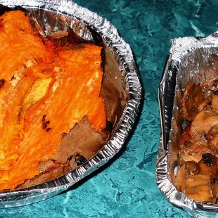 Sides-- huge baked sweet potato w/cardamom butter, and sauteed shrooms