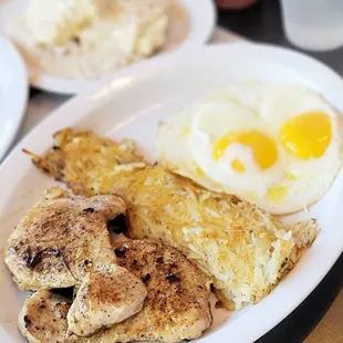 Pork chop and eggs