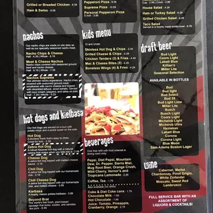 Zebra Lounge Menu