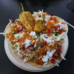 Fish Tacos and Roasted Chilies