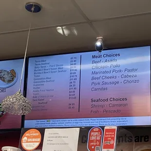 menu