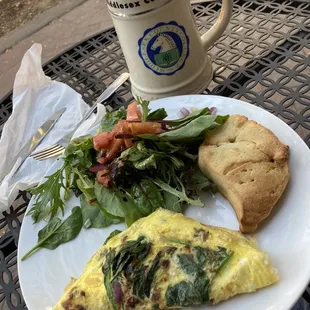 Southern omelette with iced tea