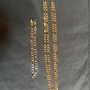 The necklace and bracelet