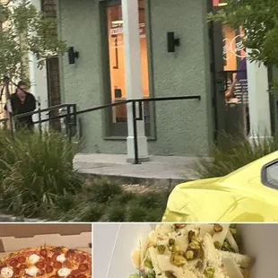 Pizza with Brussels sprout salad