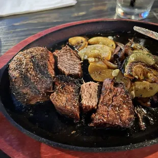 Well done delicious steak (sorry, phone didn't eat first)