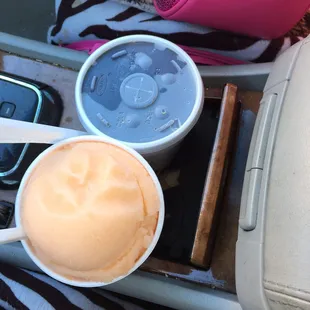 My soda and peach ice.  So good