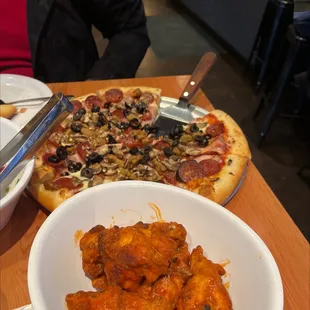 Wings and pizza!