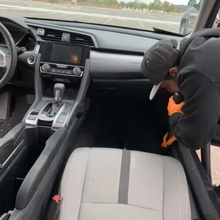 All the details matter! Getting vacuum in the cranny areas.