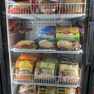 a display of food items