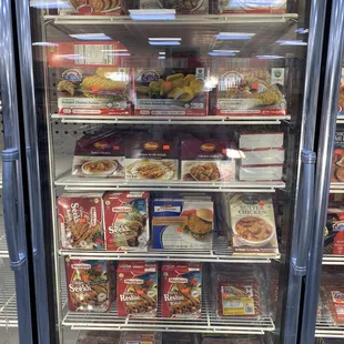 a display of frozen food