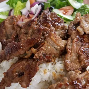 Beef Bulgogi lunch special. Awesome deal for under $10. Included Beef Bulgogi, rice, salad and a drink.