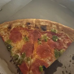 hatch chili and pepperoni pizza