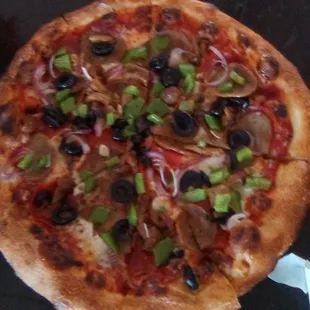 Zeffiro&apos;s Supreme Pizza...fresh thin crust and fresh ingredients. Very good.