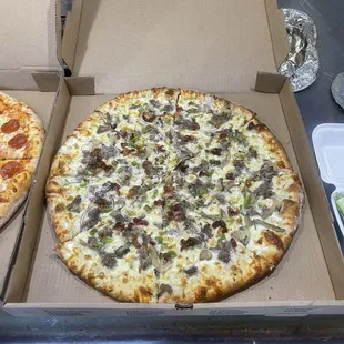X - Large Philly Cheesesteak Pizza
