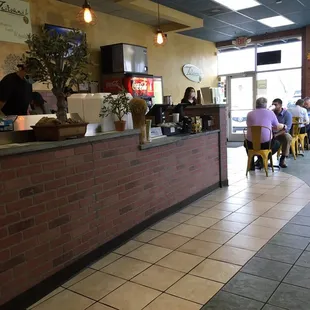 people sitting at the counter