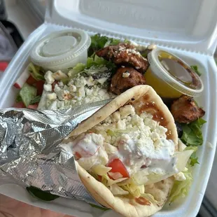 Mediterranean Salad w/ Chicken  And Lamb Gyro