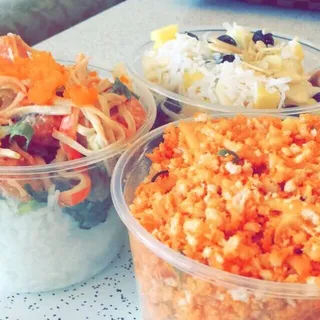 K Special Poke comes with sushi rice
