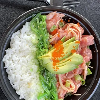 Cali Poke comes with sushi rice