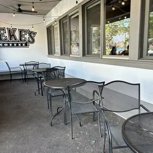 Outside covered seating