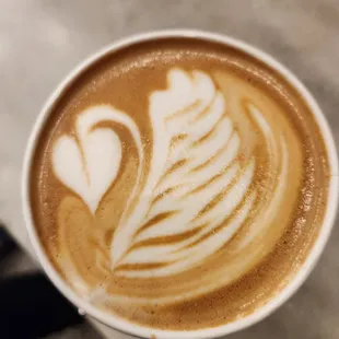a cup of latte art