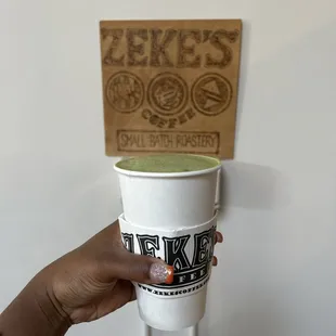 My Oat milk matcha latte with hazelnut