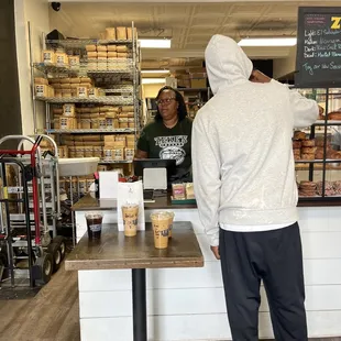 a man standing at the counter