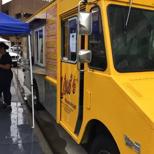 The food truck outside