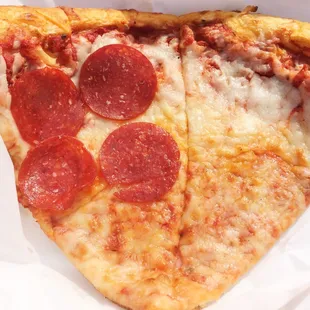 Slices of Cheese and Pepperoni Pizza