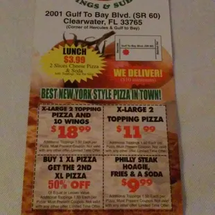 the price of the pizza