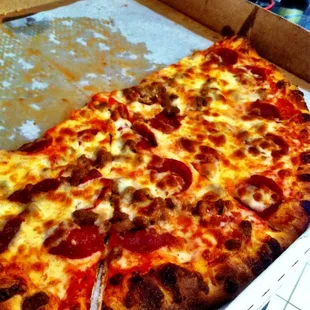 Extra large pep and sausage.