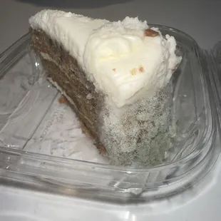 Obvious mold on this slice of cake