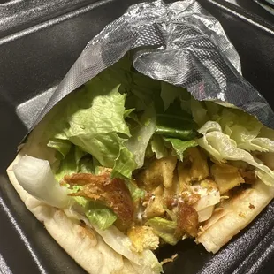 Extremely dry chicken and gyro.