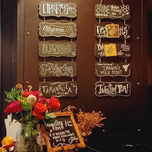 Beers on tap