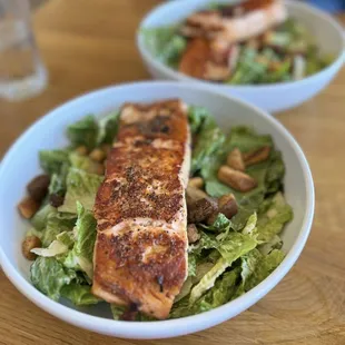 Salmon Caesar salad