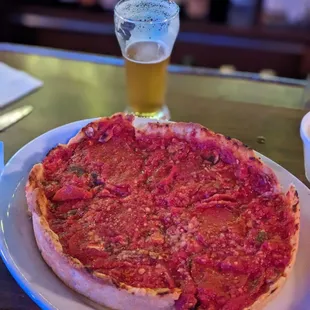 Vegetarian pizza with pepperoni added