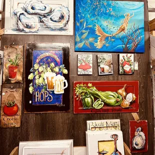 A selection of original art by talented local artist, Paige DeBell.