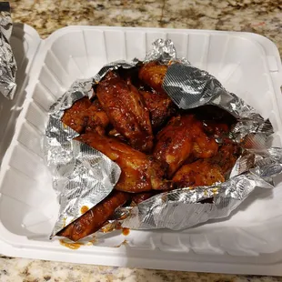 chicken wings in foil