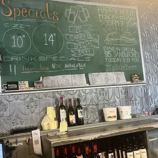 a menu on a chalkboard