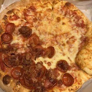 Half pepperoni &amp; bacon