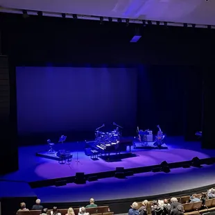 a stage with a band on it