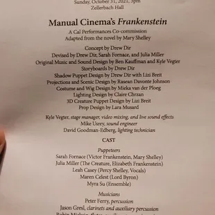 Manual Cinema's Frankenstein on Halloween Day 10/31/21