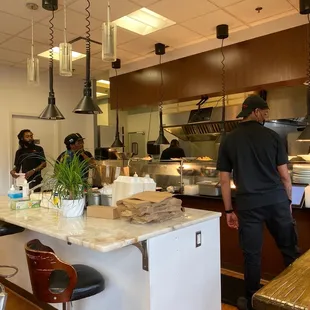 Customer view of the kitchen at KitchenCray Cafe