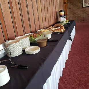 a buffet table