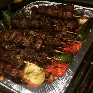 Tasty Kabob platters always available.