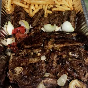 Lamb steak platter , carry out
