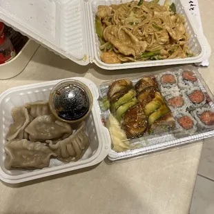 Some nice take out on a Tuesday.