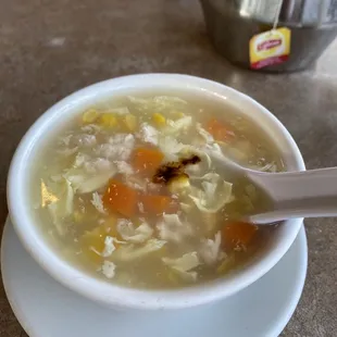 Egg flour soup.